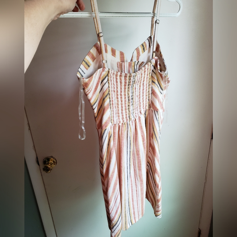 NWOT aeropostale sweetheart lace up caramel striped mini dress - Picture 6 of 13